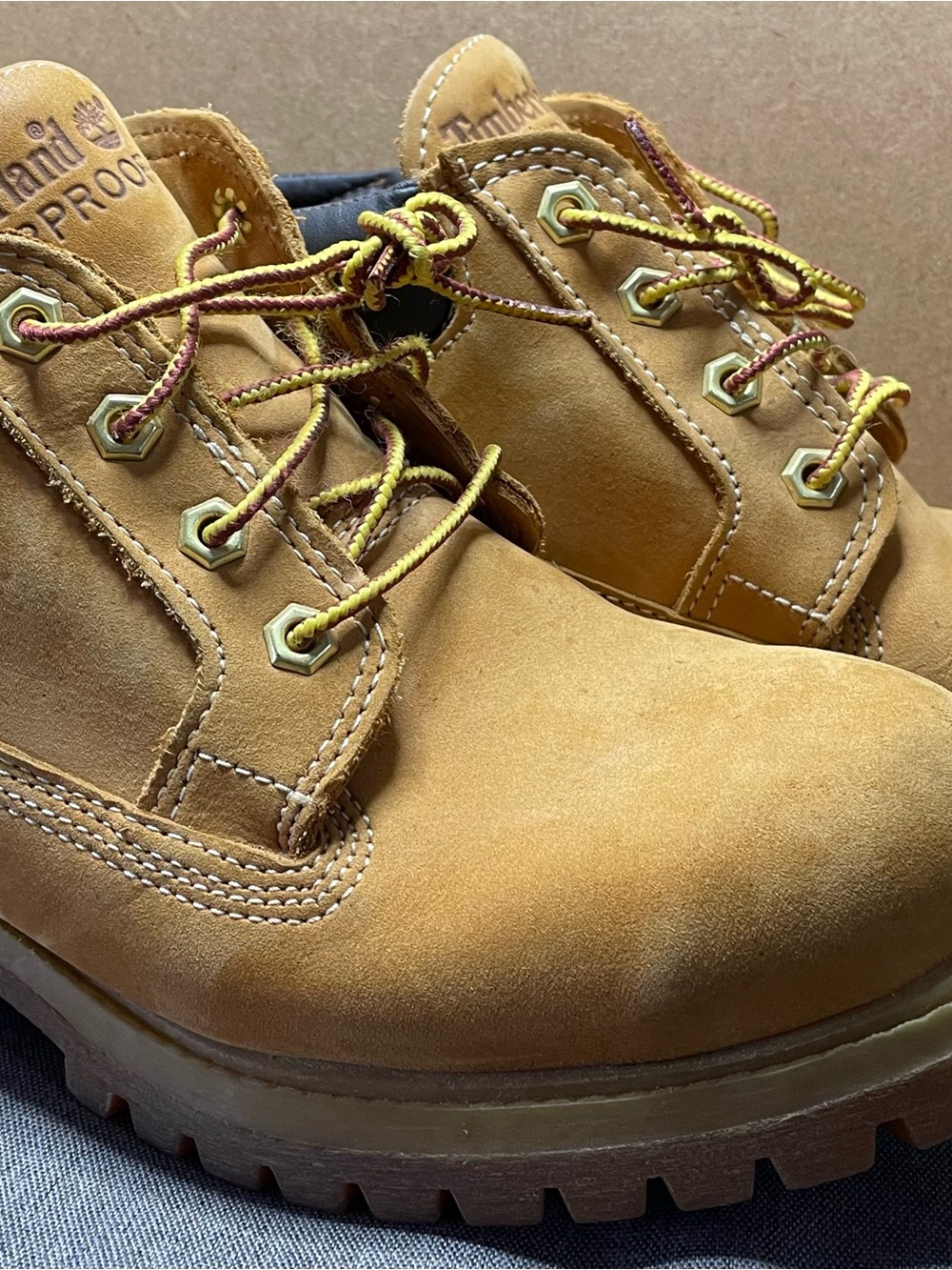 Timberland Tan Nubuck Lace-Up Work Boots